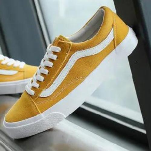 Yellow And White Unsex Sneakers