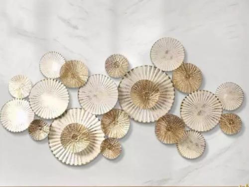 3d Gold  White Metallic Wall Hangings For Home Decoration