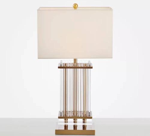 Luxurious Metal Frame Glass Table Lamp