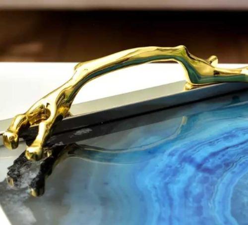 Resin With Glass Multipurpose Decorative Tray 