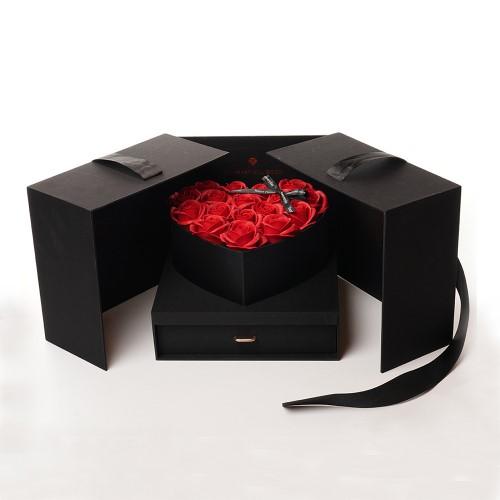 Black Flower Box with Gift drawer
