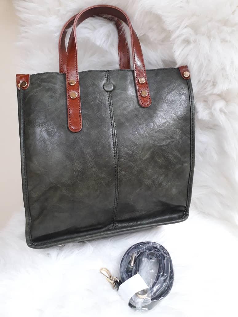Leather bucket bag