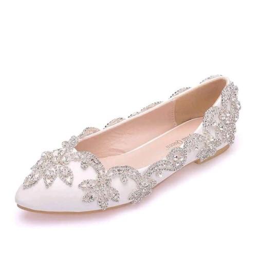 White Pumps with Stones Shoes - Sizes: 39-41