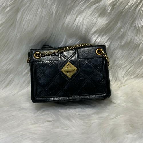 Black Cross Bag With Gold Detail 