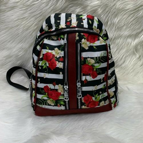 Stripped Floral Backpack 