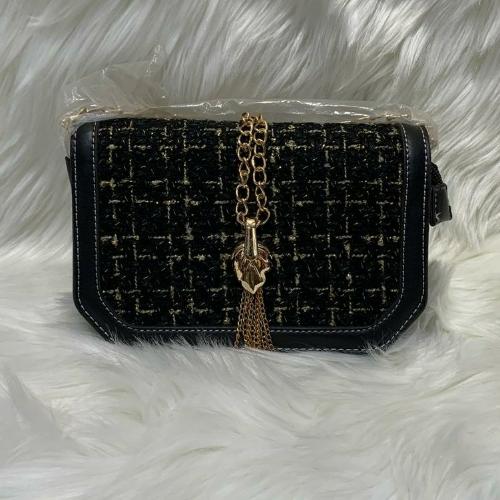 Black With Gold Detail Cross Bag 