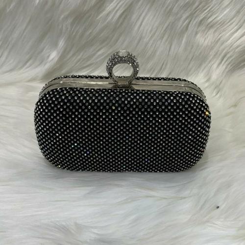 Black Silver Stones Clutch 