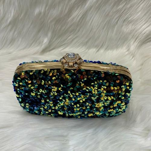 Green& Blue Sequin Clutch 